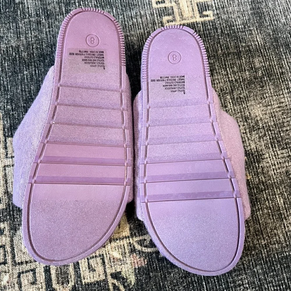 Women's Purple Terrycloth Sandals Size 8 NWOT